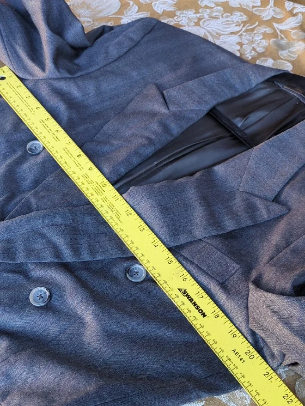 Men's Double-Breasted Gray Blazer